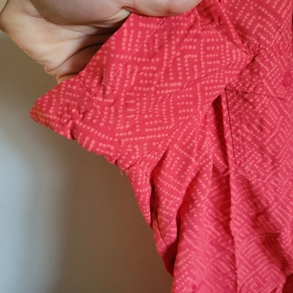 Columbia Omni Shade Sun Protection Short Sleeve Buttondown Pink Red Extra Large - Picture 5 of 9